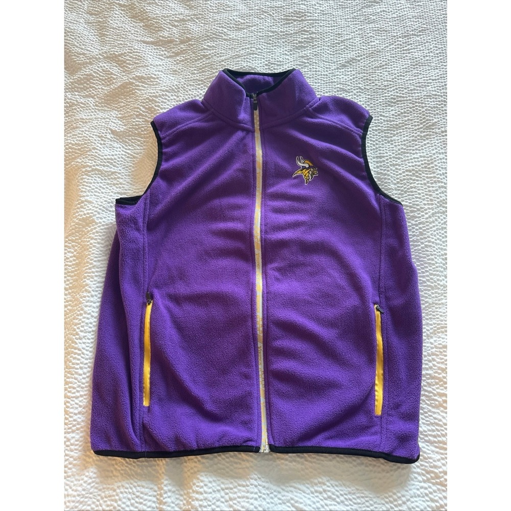 Minnesota Vikings NFL Apparel Reflective Fleece Vest Zip Mens Size L